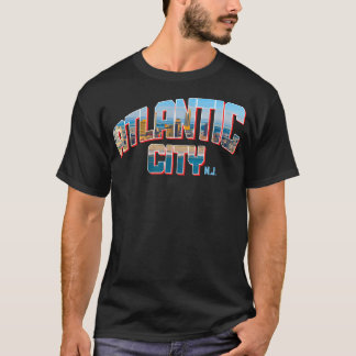 Atlantic City New Jersey NJ Skyline Pride Vintage T-shirt