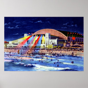 Atlantic City New Jersey Pier en Beachside Poster