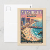 Atlantic City, New Jersey Reisposter Briefkaart (Voorkant / Achterkant)
