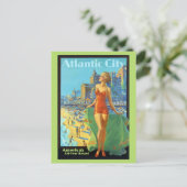 Atlantic City New Jersey Retro Reizen Briefkaart (Staand voorkant)