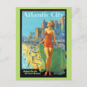 Atlantic City New Jersey Retro Reizen Briefkaart (Voorkant)