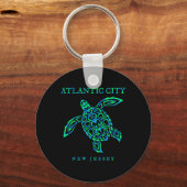 Atlantic City New Jersey Sea Turtle Boys Girls Tod Sleutelhanger (Voorkant)