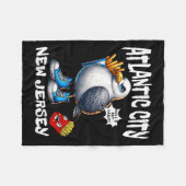Atlantic City New Jersey Seagull French Fries Funn Fleece Deken (Voorkant (Horizontaal))