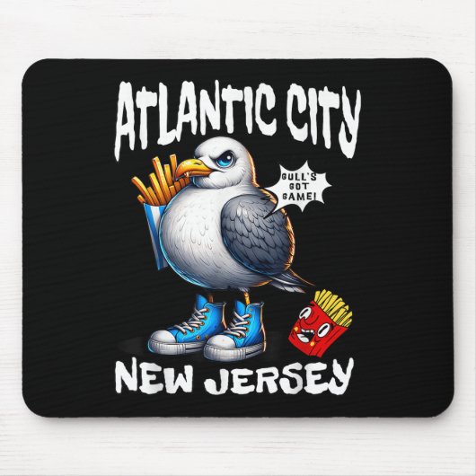 Atlantic City New Jersey Seagull French Fries Funn Muismat (Voorkant)