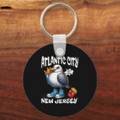 Atlantic City New Jersey Seagull French Fries Funn Sleutelhanger (Voorkant)