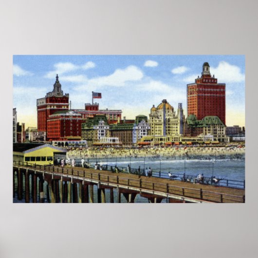 Atlantic City New Jersey Shoreline Uitzicht Poster (Voorkant)