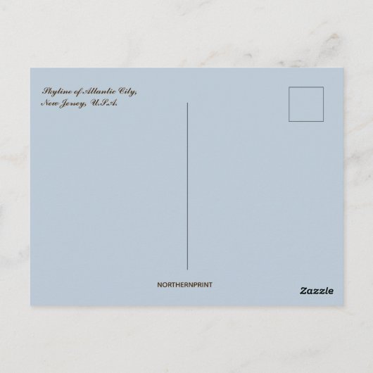 Atlantic City New Jersey Skyline Briefkaart (Achterkant)