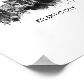 Atlantic City New Jersey Skyline BW Poster (Hoek)