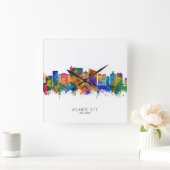 Atlantic City New Jersey Skyline Vierkante Klok (Huis)