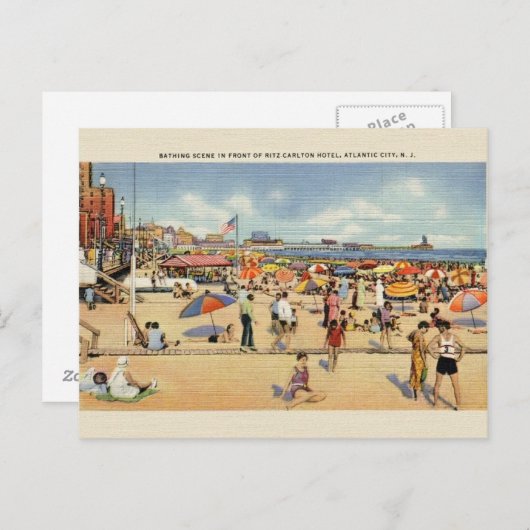  Atlantic City New Jersey Travel Briefkaart (Voorkant / Achterkant)
