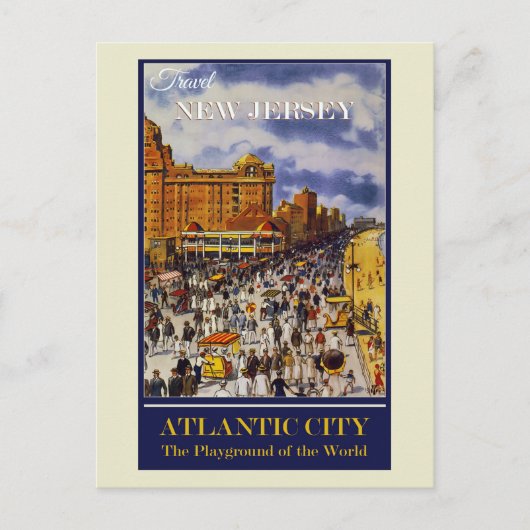  Atlantic City New Jersey Travel Briefkaart (Voorkant)