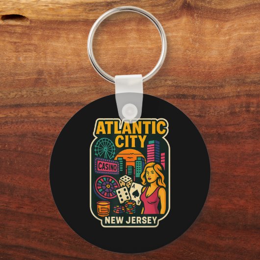 Atlantic City New Jersey Vacation Casino Gaming Ga Sleutelhanger (Voorkant)