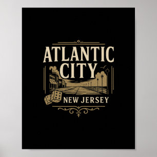 Atlantic City New Jersey Vakantie Casino Gokken Sp Poster
