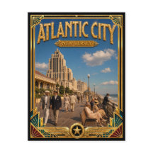 Atlantic City New Jersey Vintage Art Deco Gouden