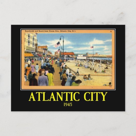 Atlantic City, New Jersey, Vintage Briefkaart (Voorkant)