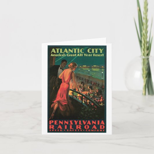 Atlantic City New Jersey Vintage Travel Kaart (Voorkant)