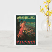 Atlantic City New Jersey Vintage Travel Kaart (Gele Bloem)