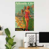Atlantic City, New Jersey Vintage Travel Poster (Thuiskantoor)