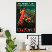Atlantic City New Jersey Vintage Travel Poster (Thuiskantoor)