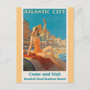 Atlantic City New Jersey Vintage Travel Poster Briefkaart