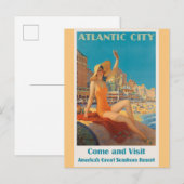 Atlantic City New Jersey Vintage Travel Poster Briefkaart (Voorkant / Achterkant)