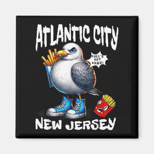 Atlantic City New Jersey Zeemeeuw Franse Frieten G Magneet