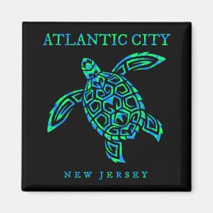 Atlantic City New Jersey Zeeschildpad Jongens Meis Magneet