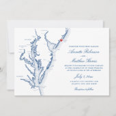 Atlantic City NJ all-in-one QR-code RSVP Bruiloft Kaart (Voorkant)