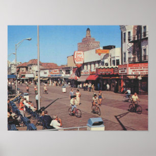 Atlantic City NJ, Fietsen op de promenade Poster