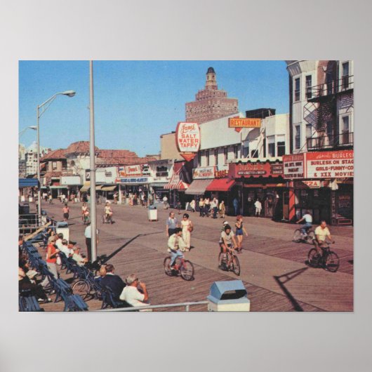 Atlantic City NJ, Fietsen op de promenade Poster (Voorkant)