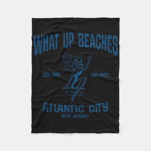Atlantic City NJ Funny Beaches T-shirt Fleece Deken (Voorkant)