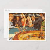 Atlantic City NJ, Gambling, Roulette, Retro Briefkaart (Voorkant / Achterkant)