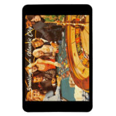 Atlantic City NJ, Gambling, Roulette, Retro Postc Magneet (Verticaal)