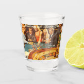 Atlantic City NJ, Gambling, Roulette, Retro Postc Shot Glas (Voorkant)