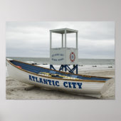 Atlantic City, NJ Lifeguard Boat Poster (Voorkant)