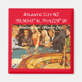 Atlantic City NJ Map Coordinates Style Magneet (Voorkant)