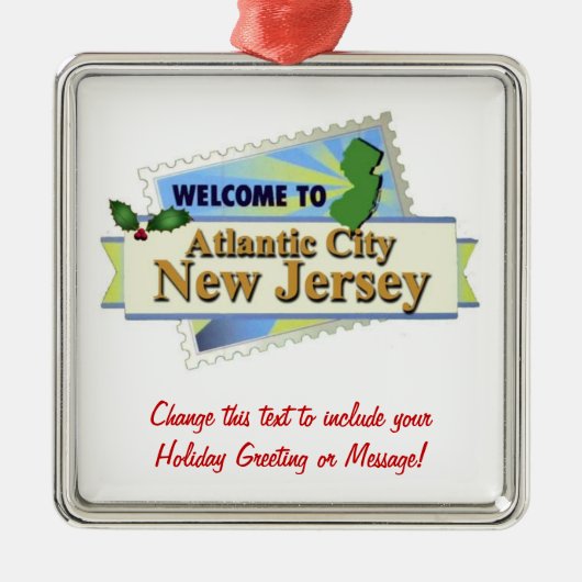 Atlantic City NJ Metalen Ornament (Voorkant)