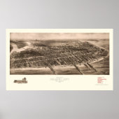 Atlantic City, NJ Panoramic Map - 1909 Poster (Voorkant)