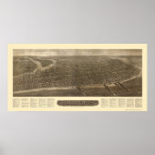 Atlantic City, NJ Panoramic Map - 1910 Poster (Voorkant)