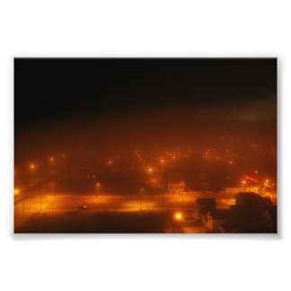 Atlantic City onder Fog 4 x 6 inch afdrukken Foto Afdruk