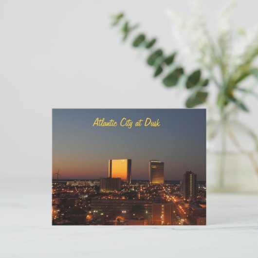 Atlantic City op Dusk Briefkaart (Staand voorkant)