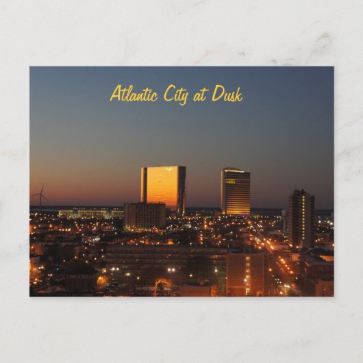 Atlantic City op Dusk Briefkaart (Voorkant)