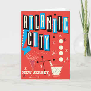 Atlantic city Oude gokreisposter Feestdagen Kaart