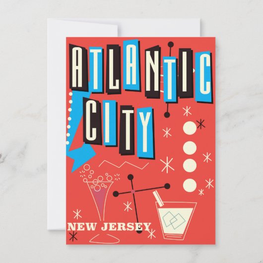 Atlantic city Oude gokreisposter Kaart (Achterkant)