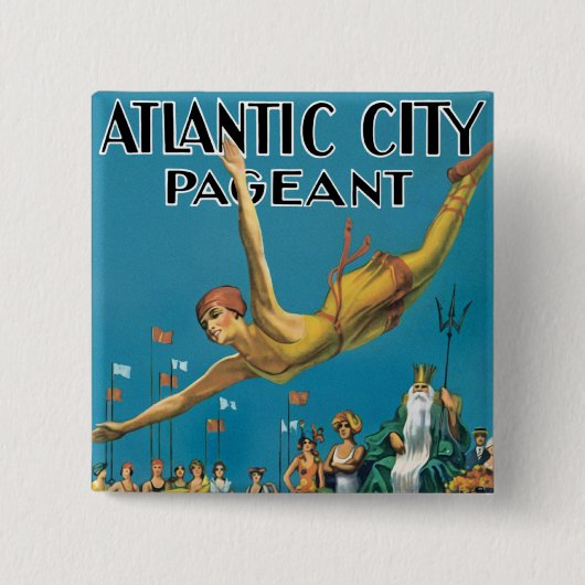 Atlantic City Pageant Vierkante Button 5,1 Cm (Voorkant)
