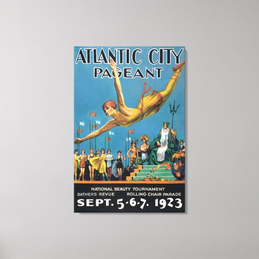 Atlantic City Pageant Vintage Reizen Poster Canvas Afdruk (Voorkant)