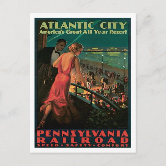 Atlantic City Pennsylvania Railroad Briefkaart (Voorkant)