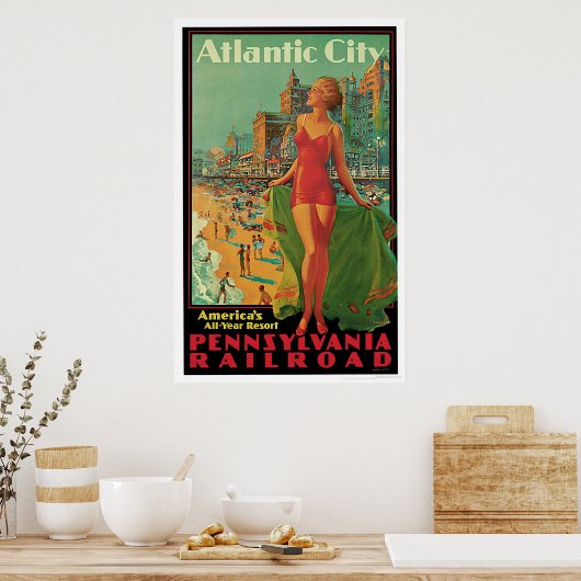 Atlantic City Pennsylvania Railroad Poster (Keuken)
