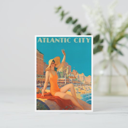 Atlantic City, Pennsylvania Vintage Postcar Briefkaart (Staand voorkant)