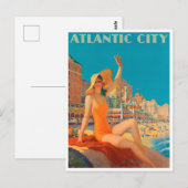 Atlantic City, Pennsylvania Vintage Postcar Briefkaart (Voorkant / Achterkant)